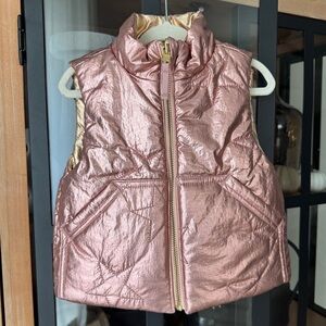 J. Crew toddler vest quilted puffer stars metallic reversible zip up pockets